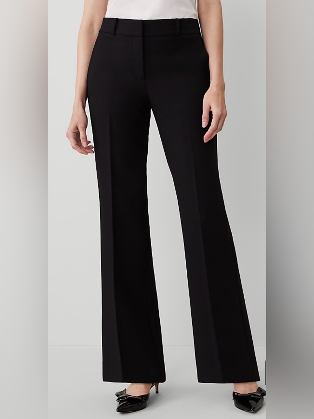 Ann Taylor Black Wide-Leg Dress Pants